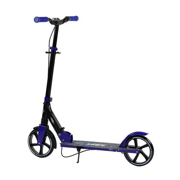 Двоколісний дитячий самокат для хлопчика з ручним гальмом Best Scooter Shark Синій 26933 фото