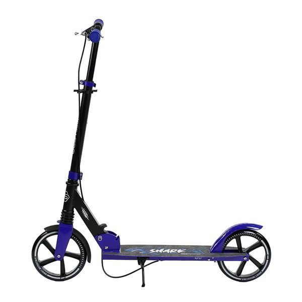 Двоколісний дитячий самокат для хлопчика з ручним гальмом Best Scooter Shark Синій 26933 фото