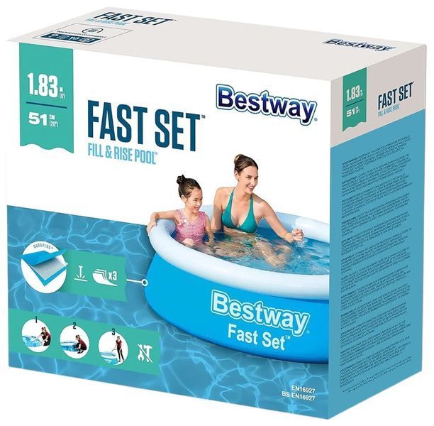 Надувний басейн Бествей Bestway Fast Set 183 х 51 см Об'єм 940 л. 41071 фото