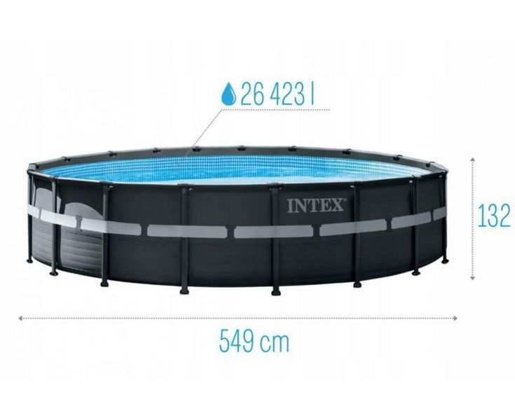 Каркасный бассейн Интекс Intex 549 х 132 см, объем 26 423 л Фильтр-насос Лестница Круглый 33951 фото