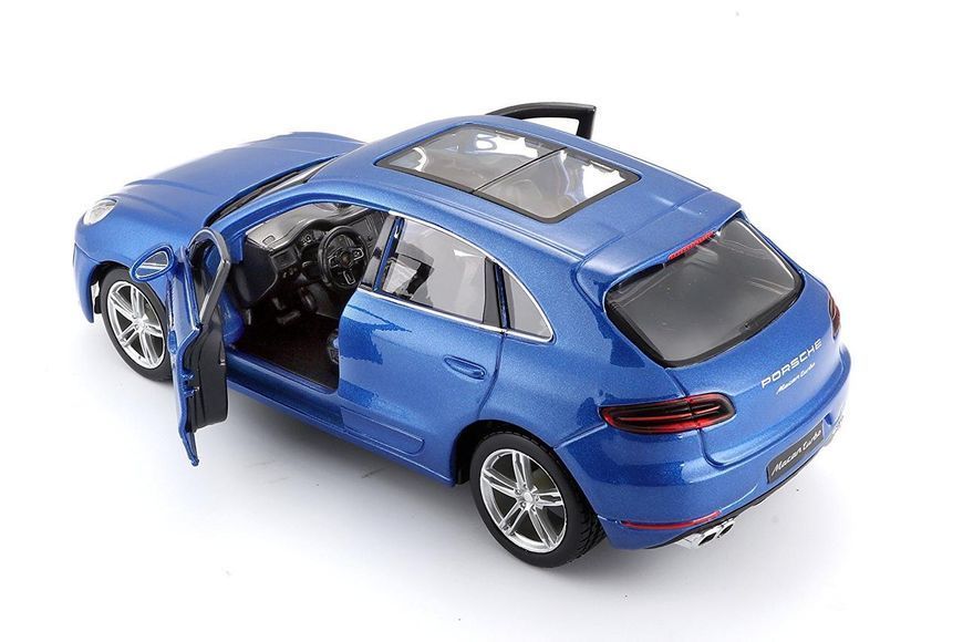 Машинка металлическая Bburago Porsche Macan 1:24, в ассортименте: черный, синий 27916 фото